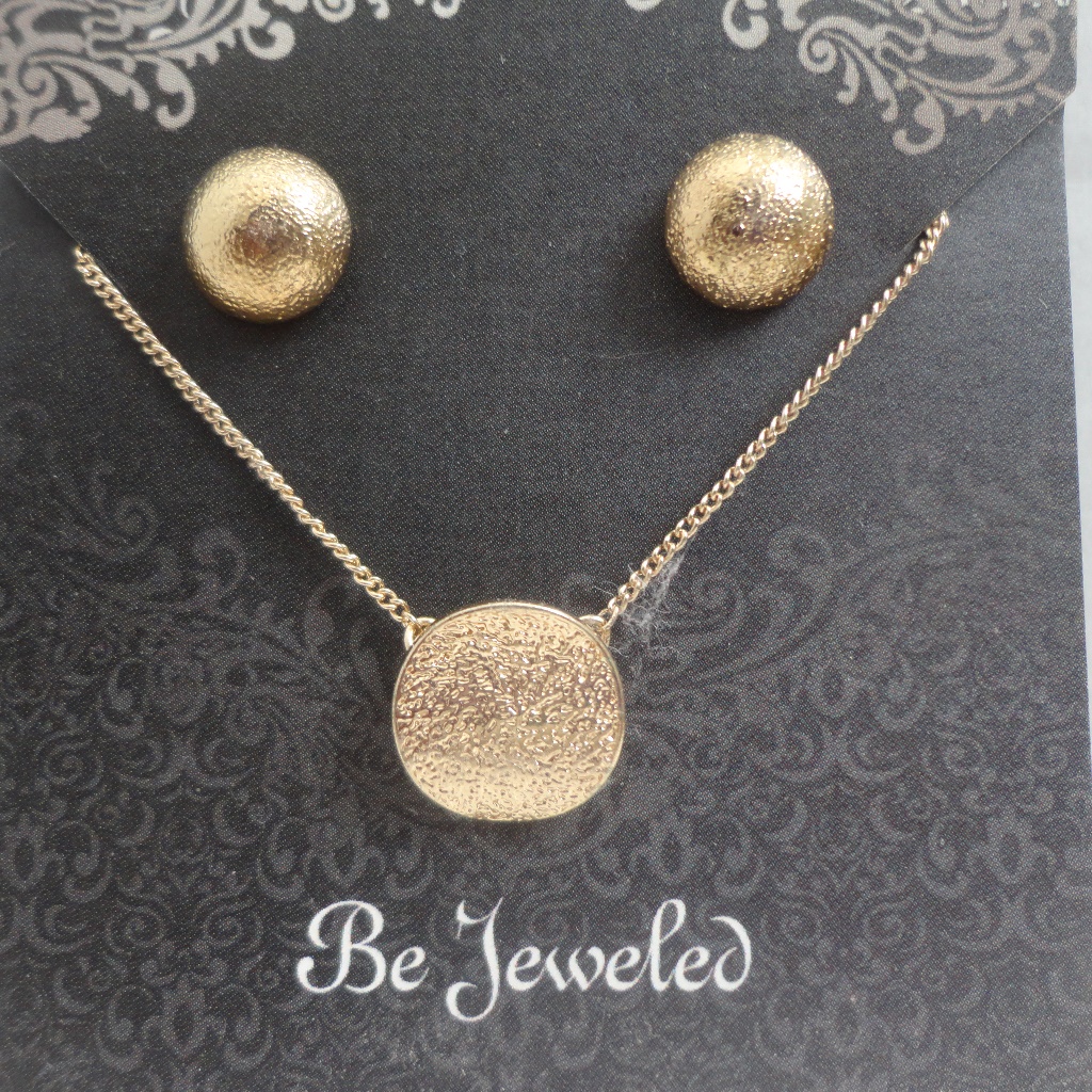Gold Dome Sand Dusted Jewelry Set